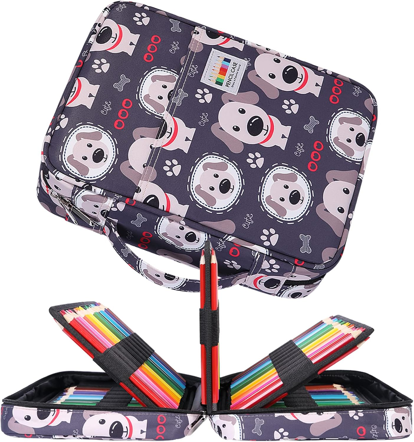 Drawing Pencil Case,Large Capacity Pencil Cases Hold 220 Colored Pencils,Portabl