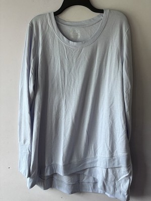 Tek Gear Top Cross Over Hem Lavender Lilac Long Sleeve Thumbholes XL