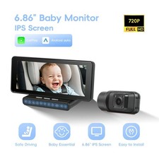 6.86" Car Play Screen Carplay Android Auto Baby Monitor GPS Bluetooth FM Mirror
