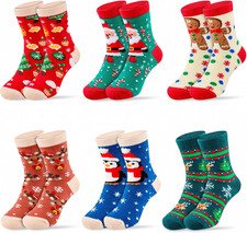 6 Pairs Kids Christmas Socks Boys Girls Holiday Stocking Stuffers