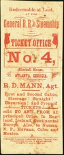 GA $1 MILLEDGEVILLE State of Georgia R.D. Mann General R.R. & Steamship ad note