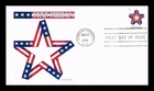 US COVER STAR RIBBON FIRST DAY ISSUE PANDA CACHET