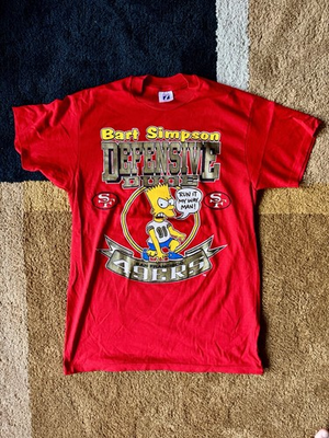 #ad San Francisco 49ers Bart Simpson Logo 7 Vintage 90s Football T shirt Large $60.00
