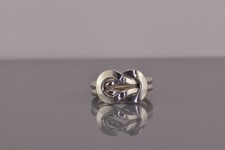 Sterling Silver 12mm Flattened Looped Love Knot Double Band Ring 925 Sz: 7