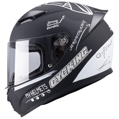 Full Face Motorcycle Helmet DOT Approved for Racing and Street Use, BlackWhite