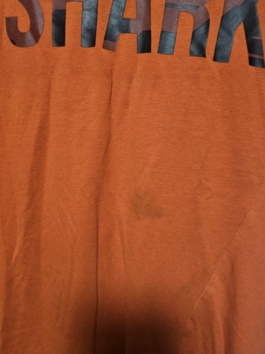 Gymshark Orange Logo T Shirt Curved Bottom Sz M - Picture 3 of 5