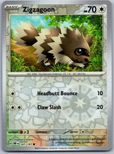 Zigzagoon 167/197 Common Obsidian Flames Pokemon Reverse Holo Near Mint