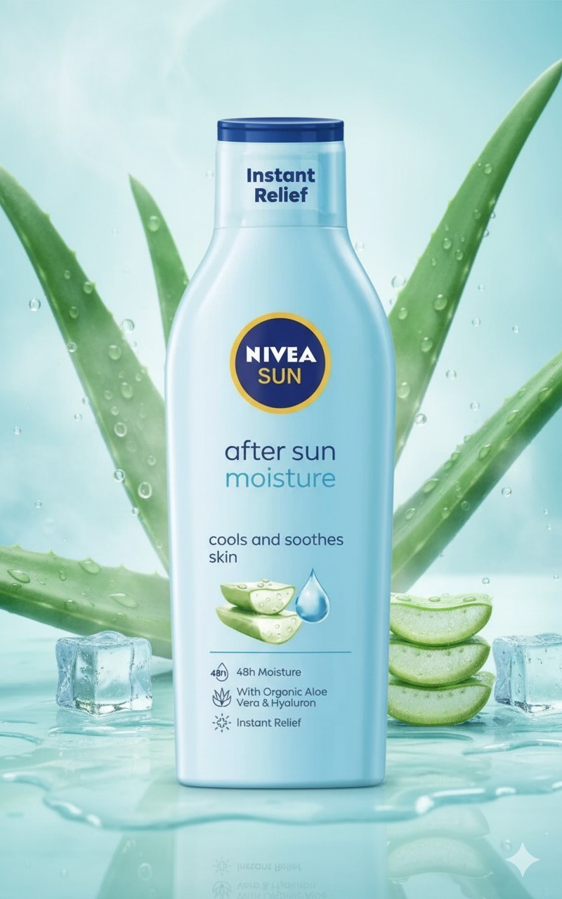 BNIP Nivea After Sun Moisture Lotion Cools & Soothes Aloe Vera 400Ml x1