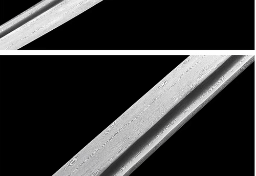 Espada Samurai Japonesa Hecha a Mano Katana Damasco Acero Azul Negro Saya Ajuste de Latón - Imagen 10 de 15