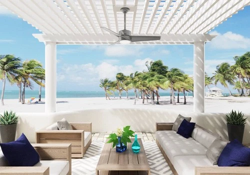 54" Hunter Havoc-WeatherMax Matte Silver Modern Fan with Wall Control - Picture 3 of 10