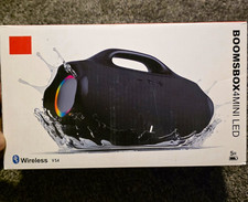 BOOMSB0X4 MINI LED Wireless Bluetooth Boombox Speaker Black USB 5Hr