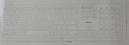 Macally Ultra Slim USB-C W/ 3 Ports Wired Keyboard for MAC WIN CHROME & MORE. - Picture 4 of 24