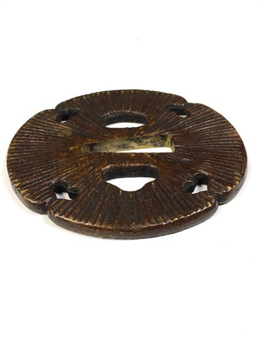 Iron Tsuba Japanese Katana Sword Guard Edo Period Samurai Tosogu Fitting - Picture 3 of 9