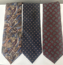 WEMBLEY Vintage Men's Tie 100 Silk Made In USA Lot Of 3
