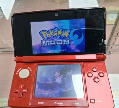 Nintendo 3DS Flame Red Handheld Console (CTR-001) Bundle w/ Pokemon Moon