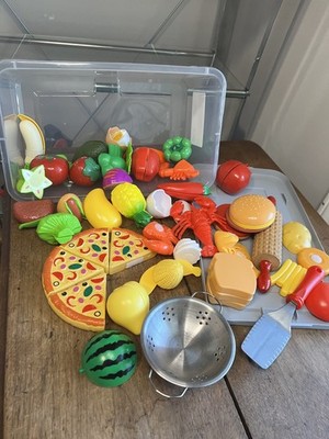 Pretend Play Box of Toy Food - Halves Mixed Lot