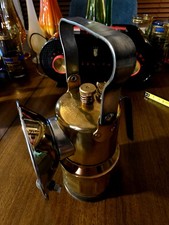 Vintage Justrite Streamlined Carbide Miners Hand Lamp No 19 Near Mint Brass
