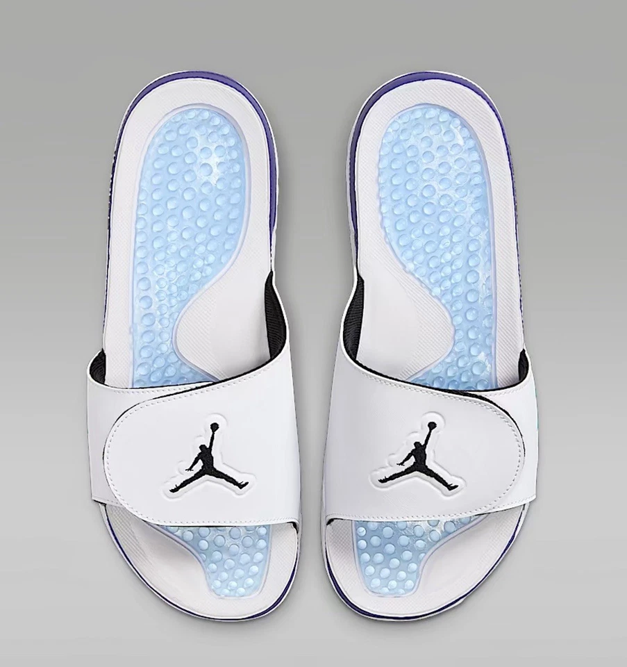 Sandalias Nile Air Jordan Hydro V 5 Retro Slides Blanco/Uva Hielo Para Hombre Talla 10-13 Foto 4 de 4