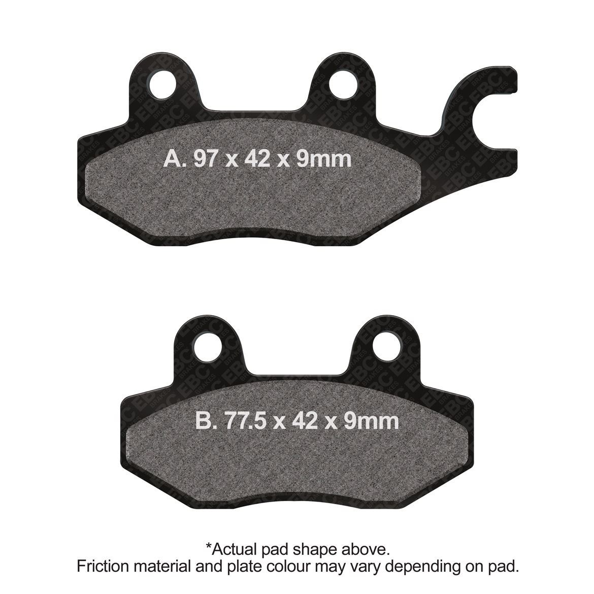 EBC Scooter Sintered Brake Pad Set Rear Right for Kymco Yup 250 W2000 2003-2006