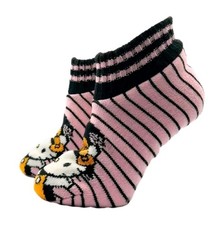 Hello Kitty Striped Sherpa Slipper Socks Size 4-10 Adults Fall Themed, So Cute