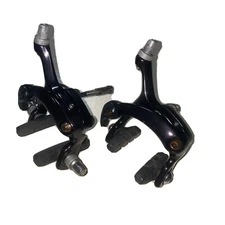 Unbranded black dual pivot Road Bicycle brake calipers pair (2) Front Rear Pads