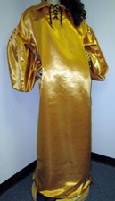 VINTAGE: SATIN Special High Gloss Deep Gold Bridal Satin Balloon Shirt Gown