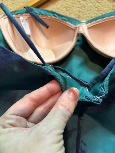 Vintage 90s Y2K Green Blue Iridescent Ballgown Dress Formal Prom Crop Jacket 12 - Picture 16 of 18