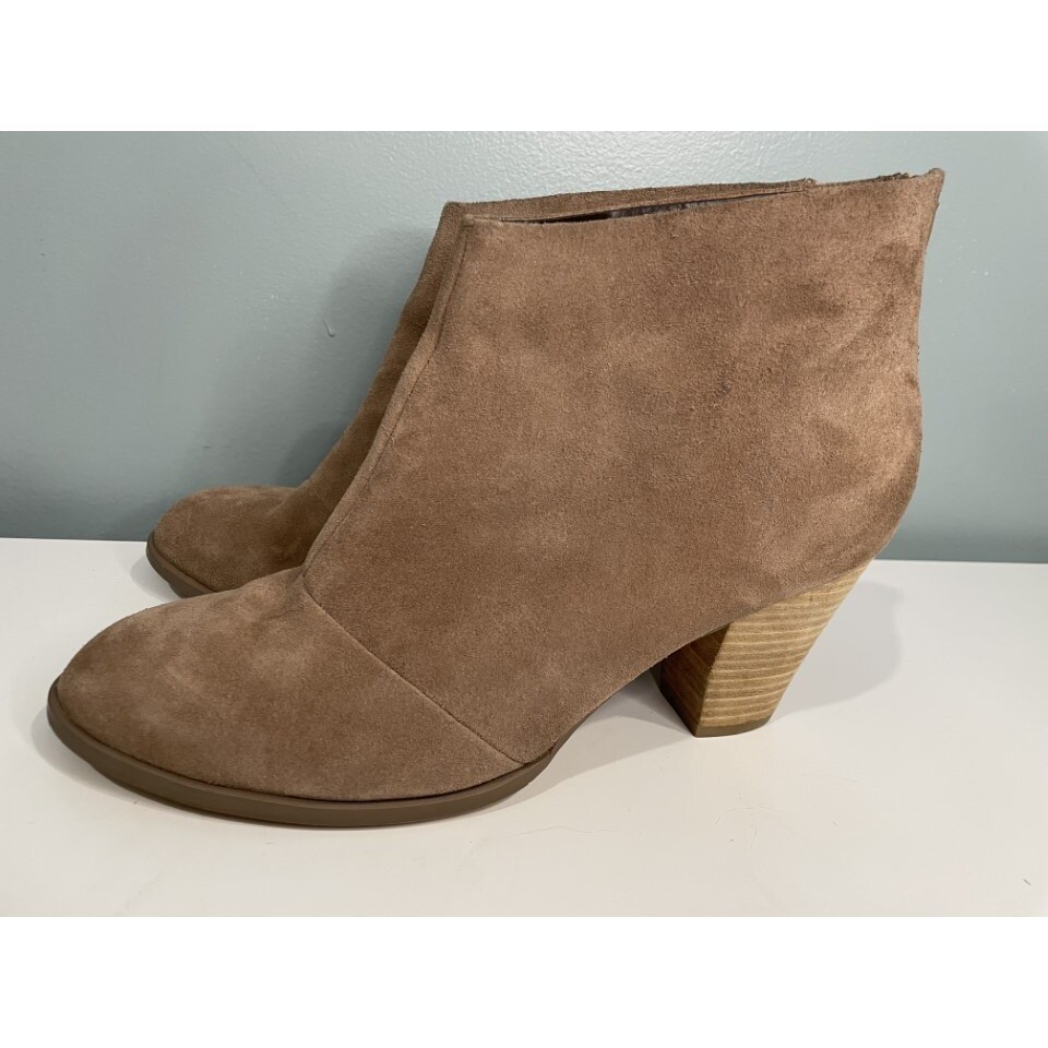 SAOLA Stivaletti Sole Society Devyn scamosciati tortora chiaro tacco impilato 11