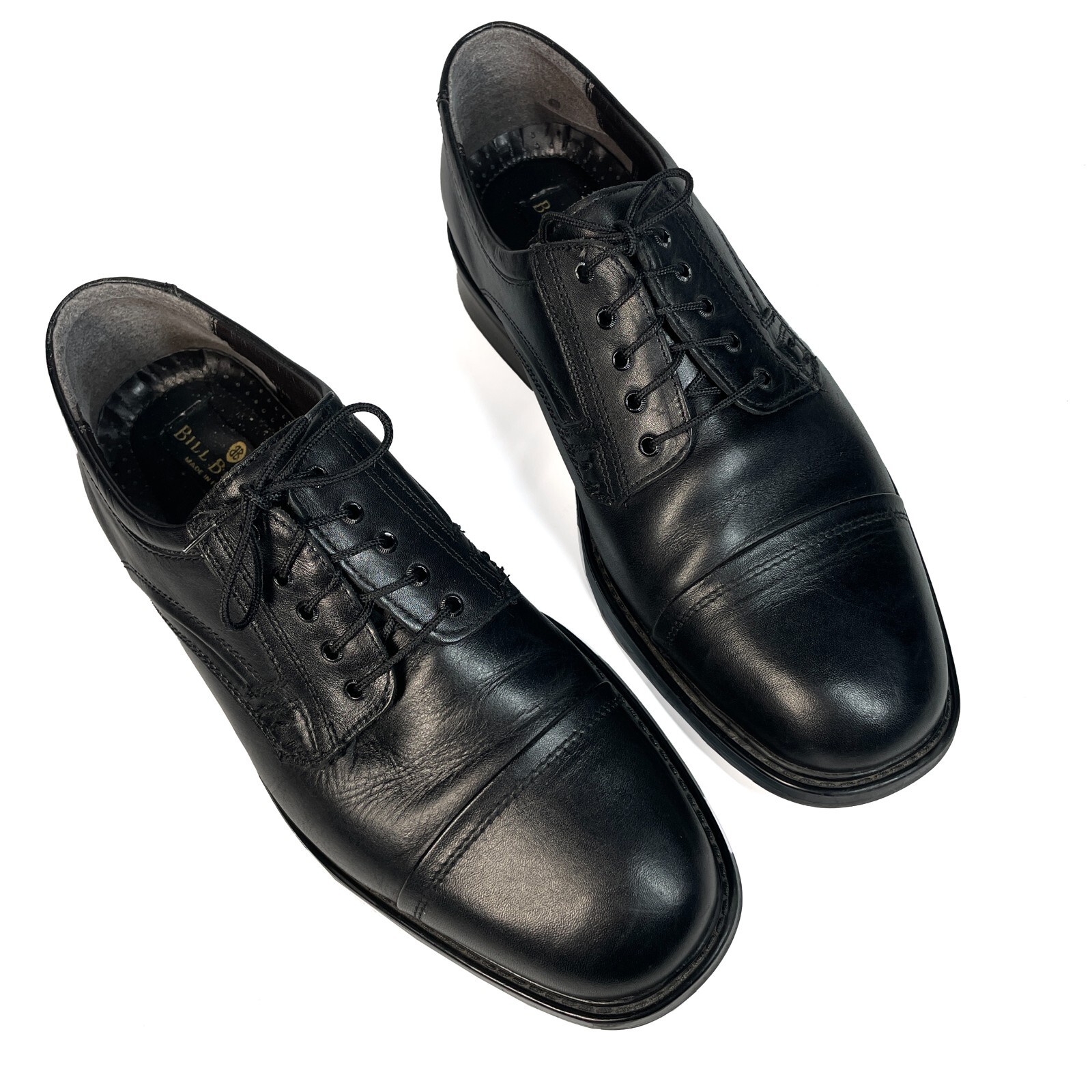 SAOLA Bill Blass Men's Lace up Shoes Sz 9.5 Comfort System Black Leather Made in Italy