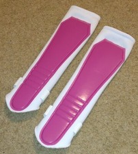 KICKPADS Wrestling Gear White with Pink Pad - TRUNKS TIGHTS KNEEPAD Fast Ship