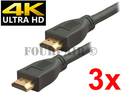 3 Pack - 3ft 4K ULTRA HD HDMI 2.0 High Speed Cable Cord Ethernet 2160P HDR ARC
