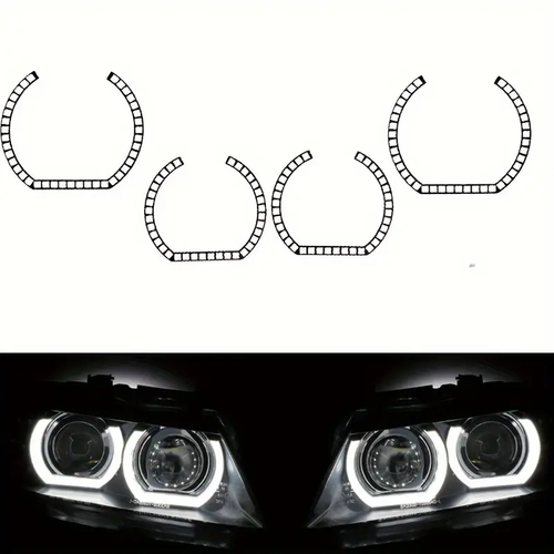 DTM Style Horseshoe LED Angel Eyes Halo Rings with BMW 1 2 3 4 5 Series Retrofit - Picture 4 of 5