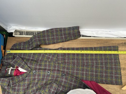 Vintage Laura Ashley 100% Wool Tartan Plaid Button Up Coat Women's Size UK 10 - Picture 22 of 22