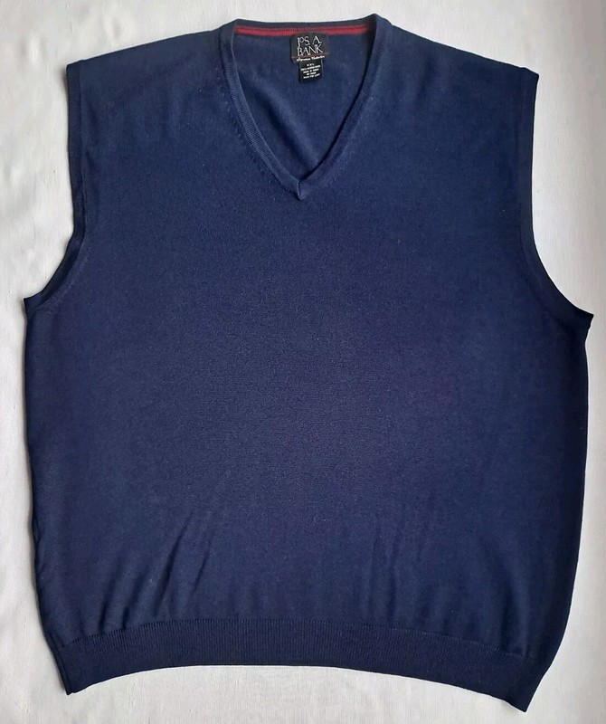 JOS.A.BANK SIGNATURE COLLECTION MENS SZ XXL MERINO WOOL V-NECK LIGHTWEIGHT
