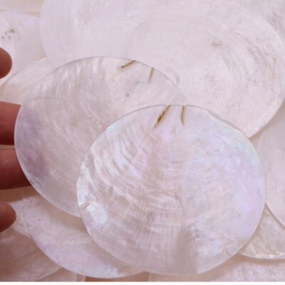 50x Round Natural Sea Shells Discs White DIY Crafts Home Decor 3-7cm ...