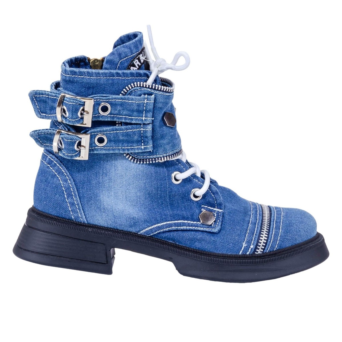 Denim Boots Shoes, Handmade Women's Sports Boots/Birthday Gift