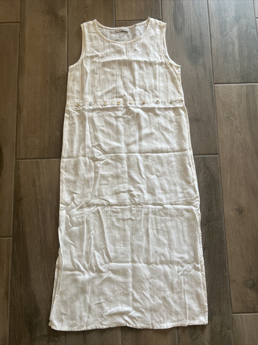 linen midi dresses with sleeves White Linen Midi Shirt Dress