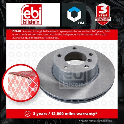 2x Brake Discs Pair Vented fits BMW 525D E39 2.5D Front 00 to 04 296mm Set Febi