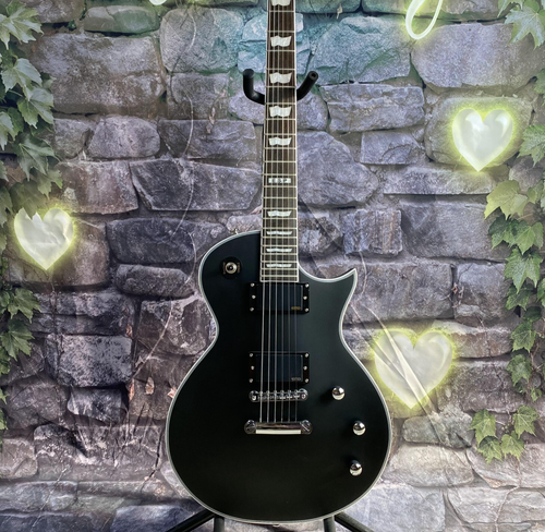 Guitarra Eléctrica Personalizada en Forma de LP Pastilla HH Negra Mate Pastilla EMG en Stock - Imagen 3 de 11