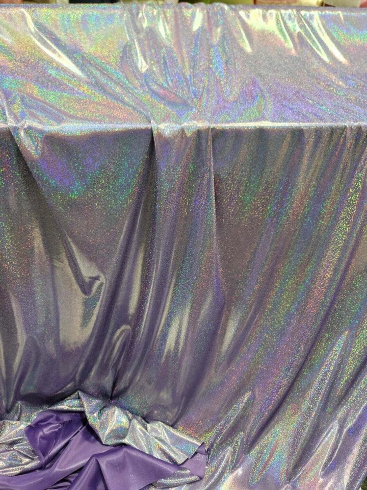 Purple Sparkly Iridescent Hologram Stretch Fabric by the Yard - Image 3 of 4