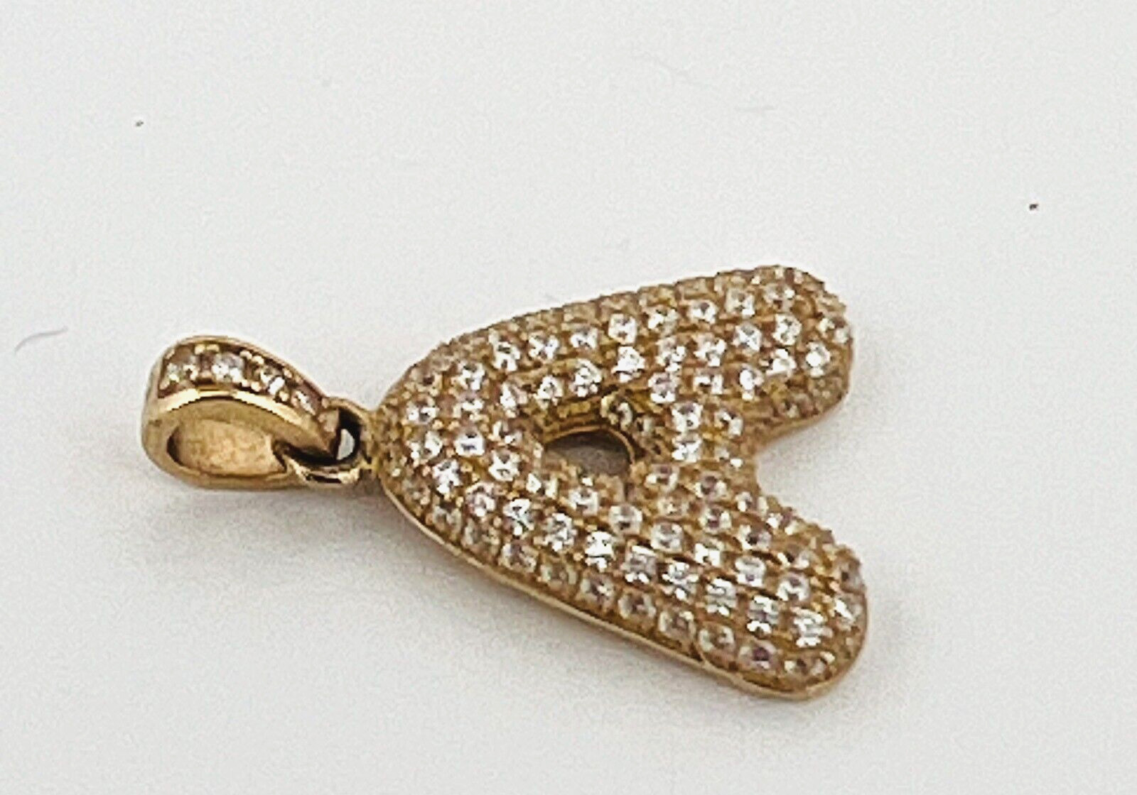 Gorgeous 10K Solid Yellow Gold Initial A Charm Pe… - image 3