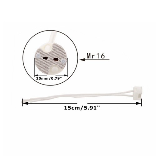 10Pcs / 20Pcs MR16 Base Ceramic Holder Socket Wire Connector GU5.3 Led Lamp - Picture 3 of 11
