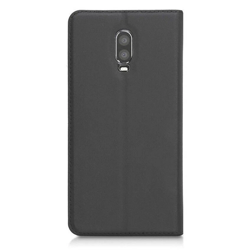 Cover Flip Case kwmobile Ecopelle per OnePlus 6T Nera Nuova Sigillata - Immagine 3 di 4