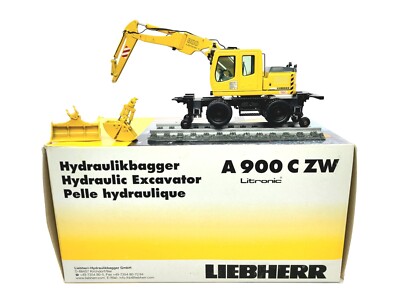 Liebherr A900CZW Wheeled Railroad Excavator - NZG 1:50 Scale Diecast Model #544