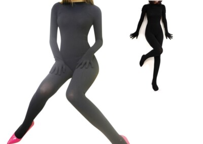 220Lbs Unisex Velvet Full Bodystocking Bodysuit Anti-Hook Catsuit With ...