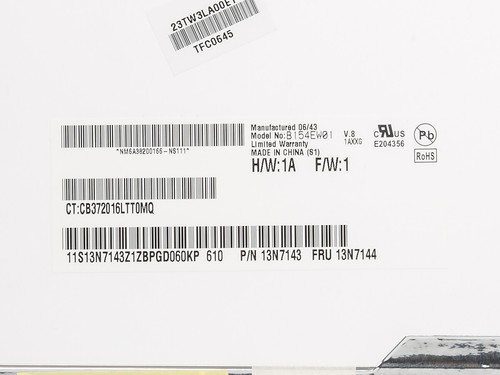 Pantalla LCD AU Optronics 15.4" WXGA mate CCFL 1280 x 800 B154EW01 V.8 (A) - Imagen 3 de 3