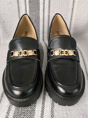 Sam Edelman Black and Gold Slip-On Leather Loafers Sam Edelman Linnie Bit Mule Black gold Leather Slip-On  main image 2