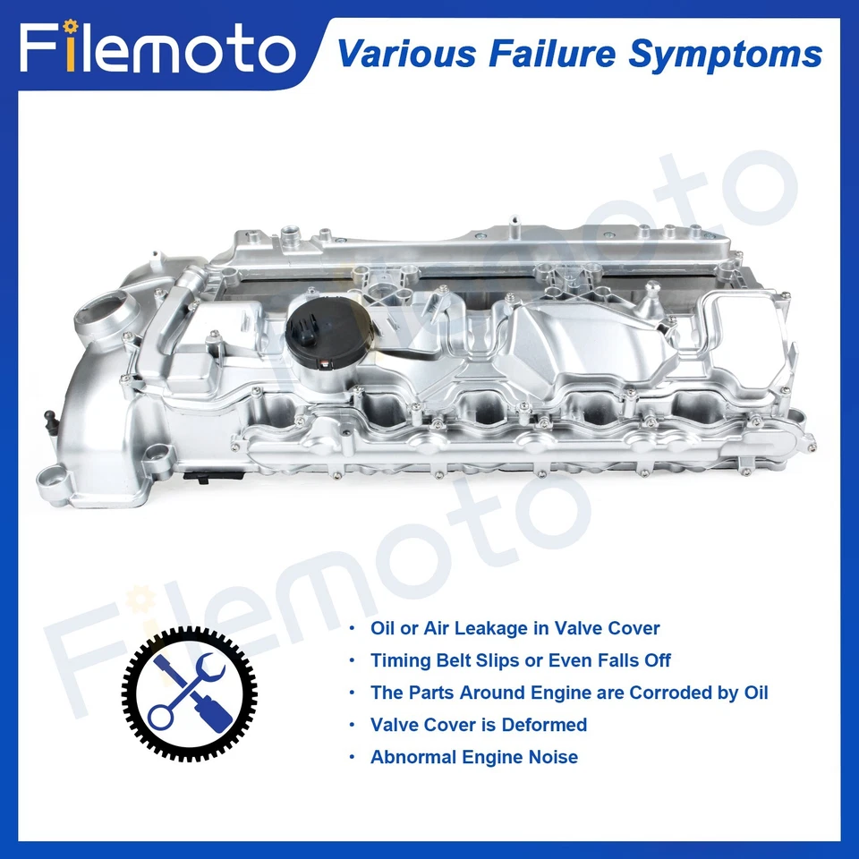 Cubierta de válvula de aluminio con pernos de junta para 10-19 BMW 335i 535i GT xDrive 435i 740li Foto 4 de 4