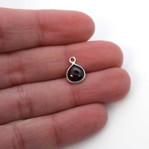 Silver Bezel Charm Pendant-Natural Amethyst-Tiny Heart Shape-7mm (1 pc) - Picture 17 of 41