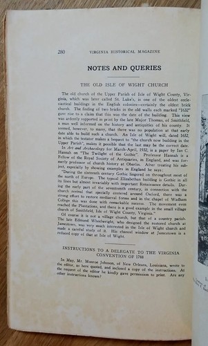 Virginia History 1932 Colonial, Lower Norfolk County Records, Acadians in VA - Picture 11 of 19